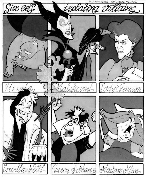 Six Disney Villains in Isolation