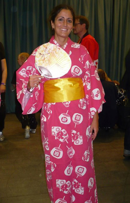 wearing yukata for the Akari Lantern Project