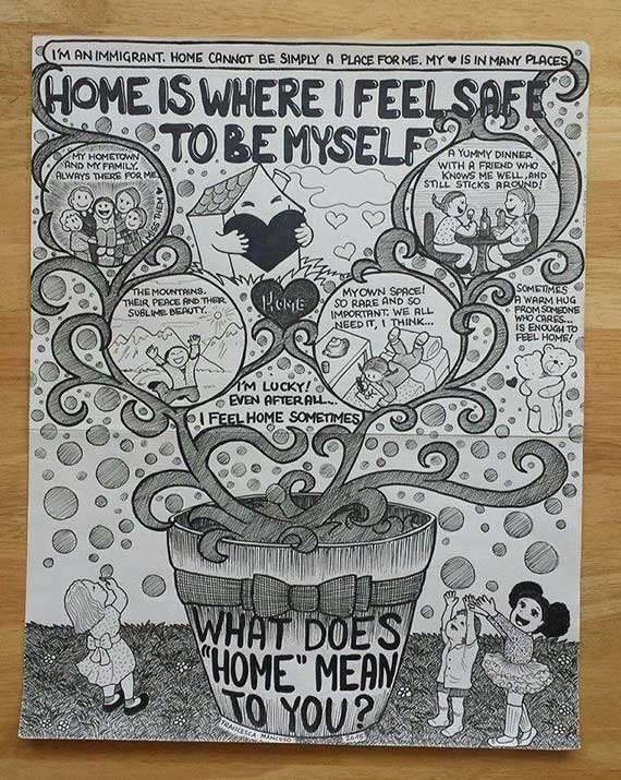 Art Aid Nepal - What does home mean to you? Original artwork by Francesca Mancuso